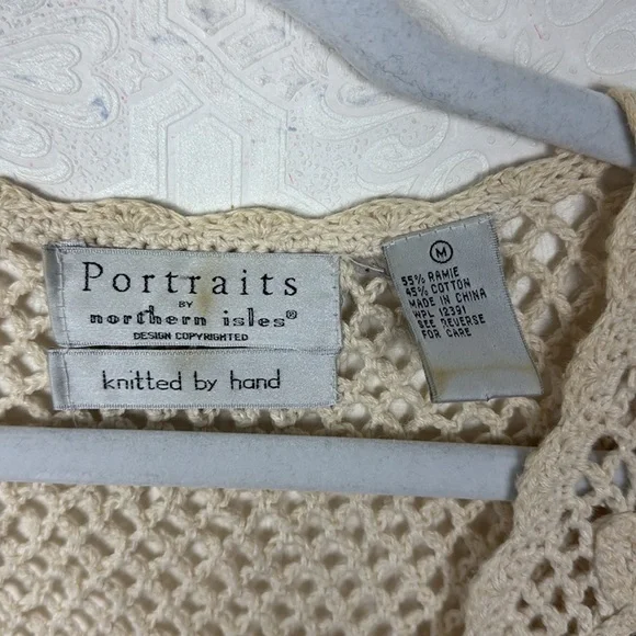 Vintage Crochet Vest Sleeveless Top Blouse Shirt Handmade Patchwork Whimsical - Picture 5 of 6